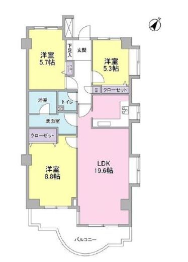 ブロンズストーン宇田川　301号室　間取り