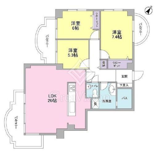 ブロンズストーン宇田川　106号室　間取り