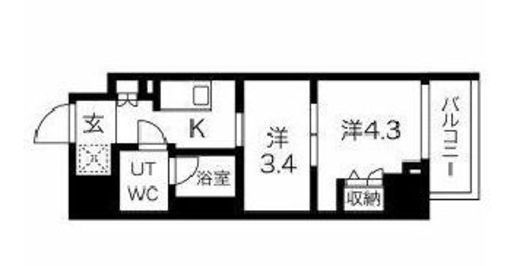 スパシエ蒲田グランドタワー　1405号室　間取り