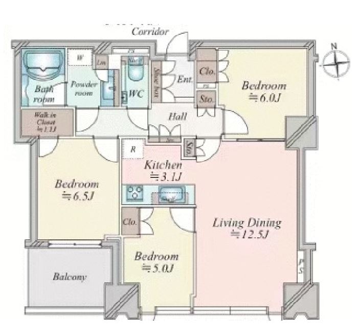シティタワーズ豊洲ザ・シンボル　1304号室　間取り