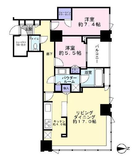 シティタワーズ豊洲ザ・シンボル　9F3号室　間取り