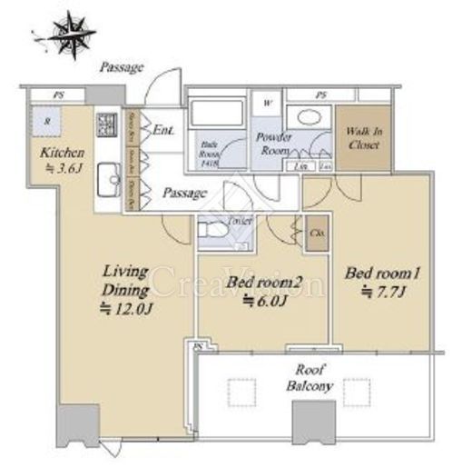 シティタワーズ豊洲ザ・シンボル　32F2号室　間取り