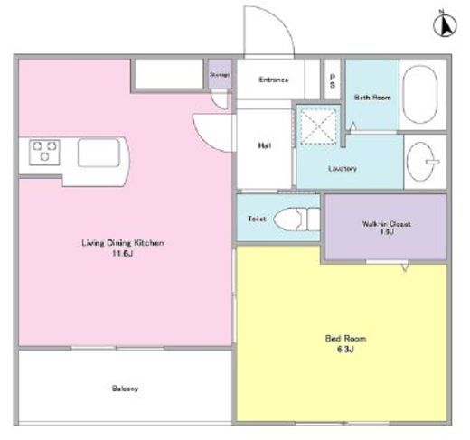 ルテ山崎　106号室　間取り