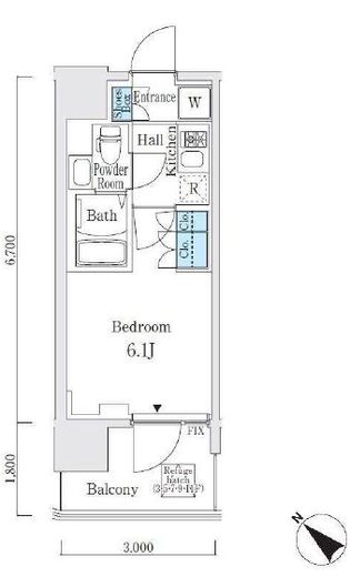 Louis Court Kitashinagawa (ルイコート北品川)　202号室　間取り
