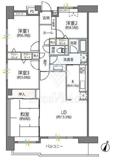 コア・スターレ西大井　1318号室　間取り