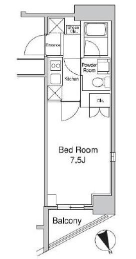 プラウドフラット蒲田Ⅱ　613号室　間取り