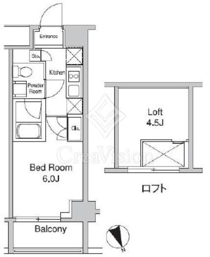 プラウドフラット蒲田Ⅱ　1507号室　間取り