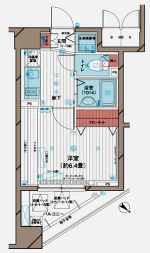 メインステージ五反田駅前　1002号室　間取り
