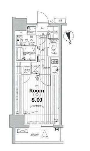 プロスタイルウェルス品川戸越MD　202号室　間取り