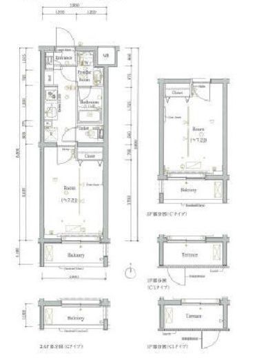 スカイコートルアナ御殿山　102号室　間取り
