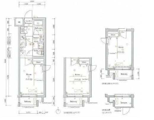 スカイコートルアナ御殿山　201号室　間取り