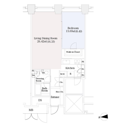 ラ・トゥール芝公園　2305号室　間取り
