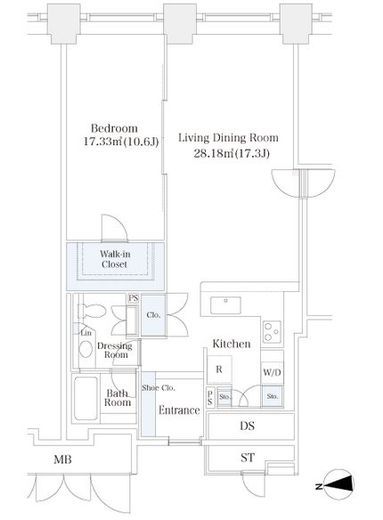 ラ・トゥール芝公園　2407号室　間取り