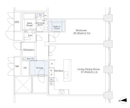 ラ・トゥール芝公園　2510号室　間取り