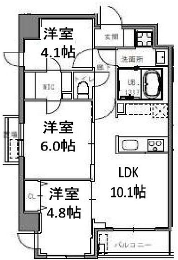S-RESIDENCE目黒大岡山 (エスレジデンス目黒大岡山)　306号室　間取り