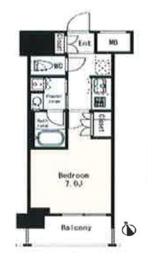 フレンシア蒲田　1002号室　間取り