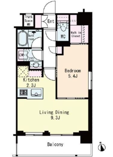 フレンシア蒲田　704号室　間取り