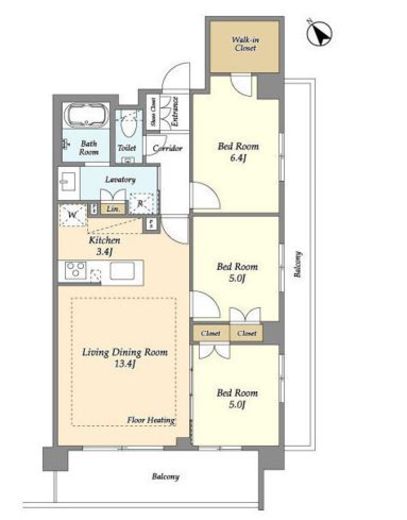 センチュリー尾山台グレイス　204号室　間取り