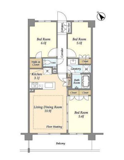 センチュリー尾山台グレイス　209号室　間取り