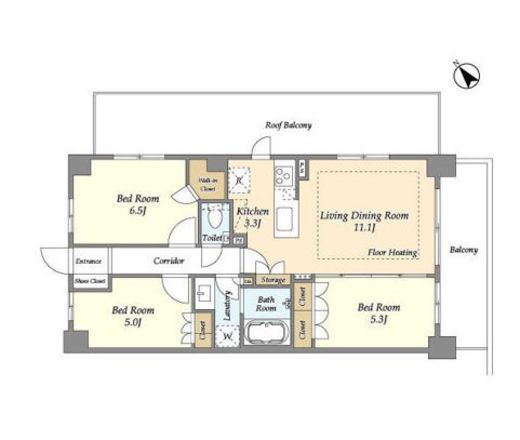 センチュリー尾山台グレイス　401号室　間取り