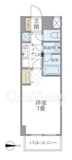 北品川アパートメント　401号室　間取り