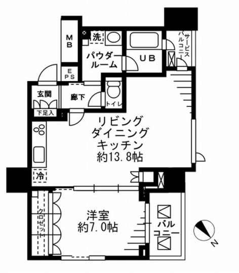 レジディア勝どき　402号室　間取り