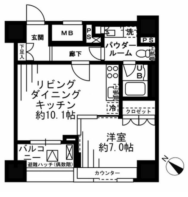 レジディア勝どき　304号室　間取り
