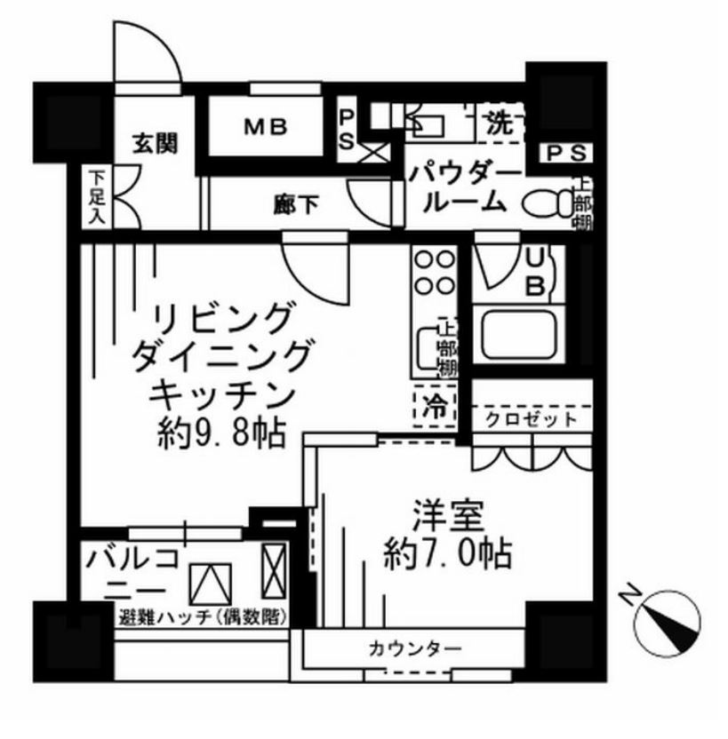 レジディア勝どき　604号室　間取り