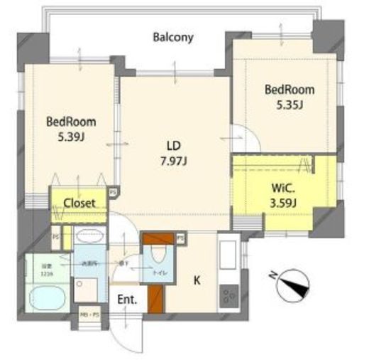 ナイスアーバン中目黒　3F1号室　間取り