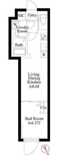 エルファーロ駒沢大学　105号室　間取り
