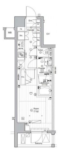 PREMIUM CUBE 武蔵小山 (プレミアムキューブ武蔵小山)　202号室　間取り