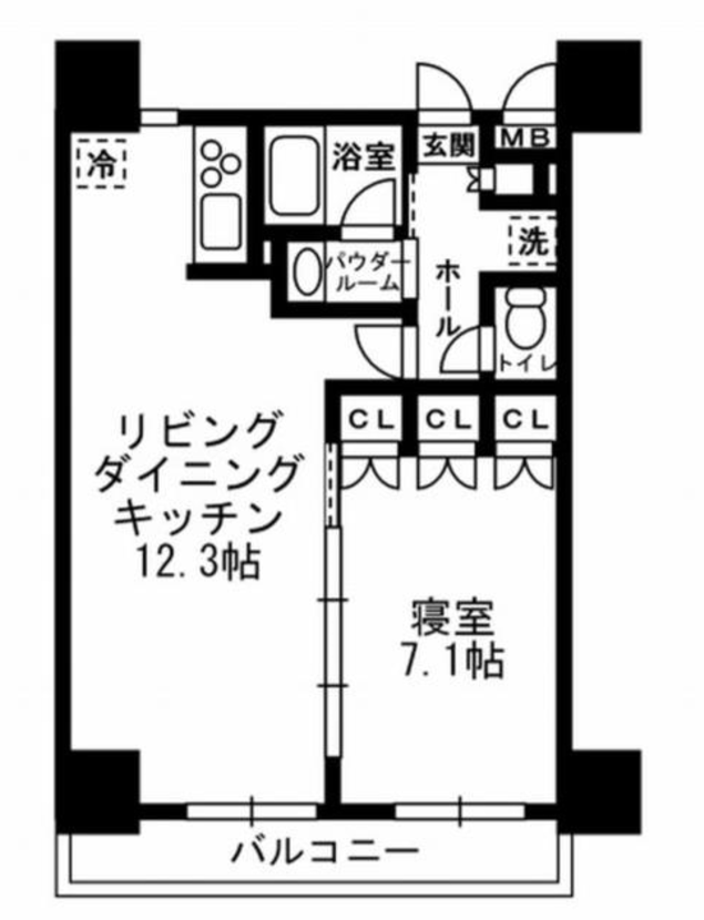 レジディア月島3　1203号室　間取り