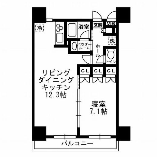 レジディア月島Ⅲ　402号室　間取り