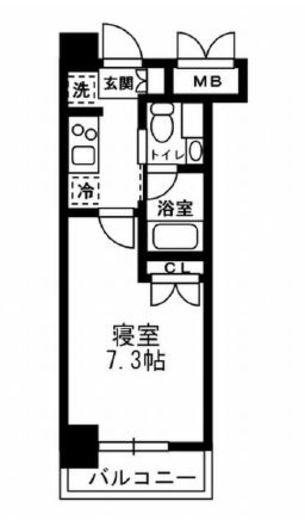 レジディア月島Ⅲ　803号室　間取り