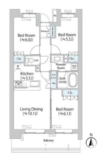 パークアクシス千歳船橋　204号室　間取り