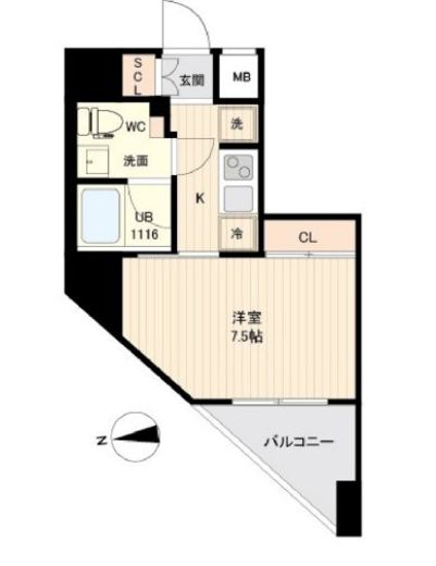 ＲＥＳＩＤＥＮＣＥ　大鳥居　1401号室　間取り