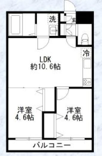 カルディアⅢ西馬込　302号室　間取り