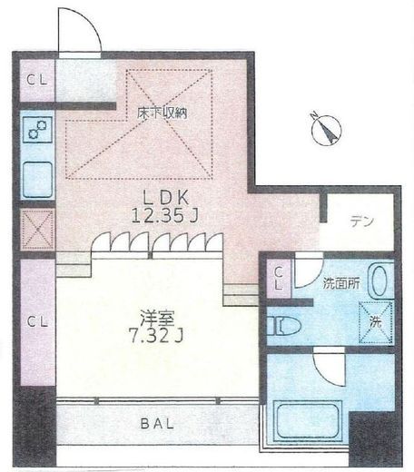 BEKKA　1301号室　間取り