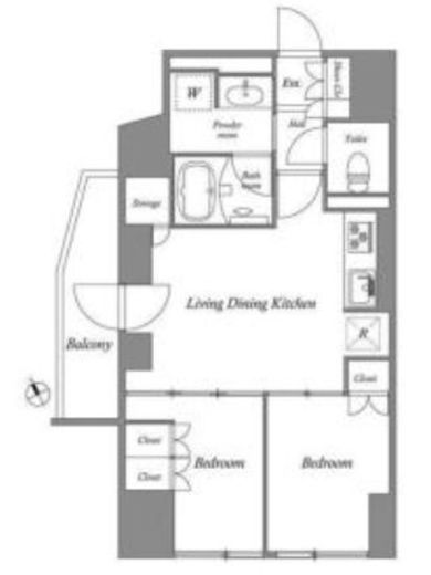 コスモグラシア池田山　1401号室　間取り
