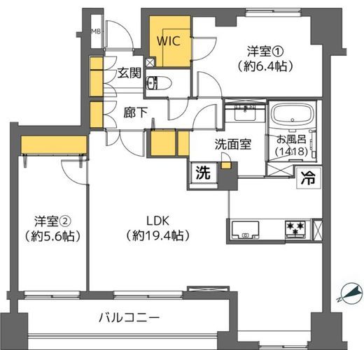 パルテール恵比寿　502号室　間取り