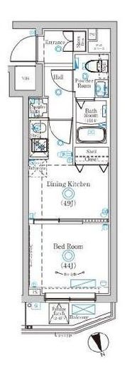 ラフィスタ品川戸越　201号室　間取り
