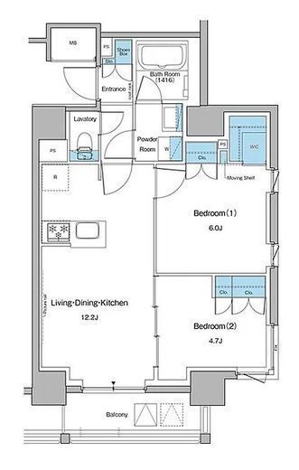 ルフォンプログレ大森山王　1302号室　間取り