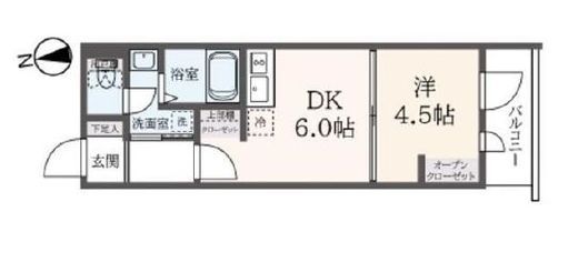 ブライト三軒茶屋　1F1号室　間取り