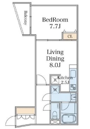 エクセルシオール目黒三田　204号室　間取り