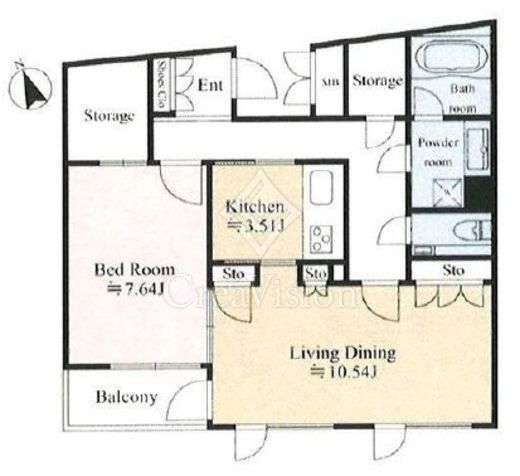 ガーデンコート代沢　203号室　間取り