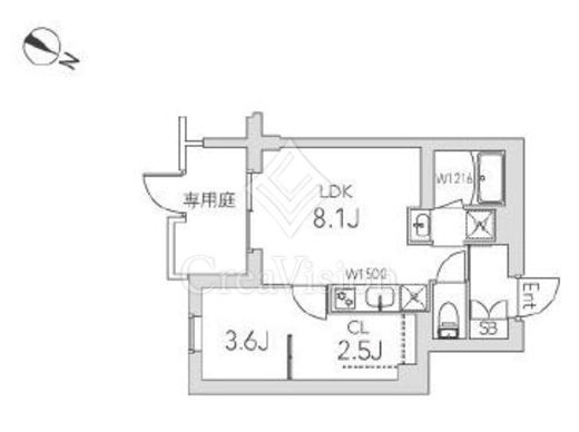 グランデュオ学芸大学2 (Gran Duo Gakugeidaigaku 2)　102号室　間取り