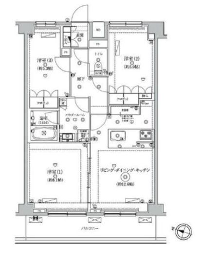 ニューミラ明大前　705号室　間取り