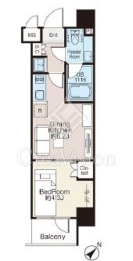 ベルファース大森North　807号室　間取り
