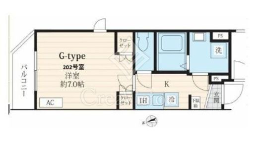 フォセット池田山　202号室　間取り
