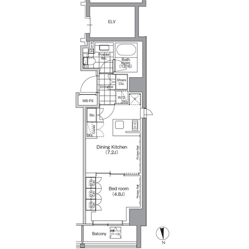 パークハビオ門前仲町　1107号室　間取り